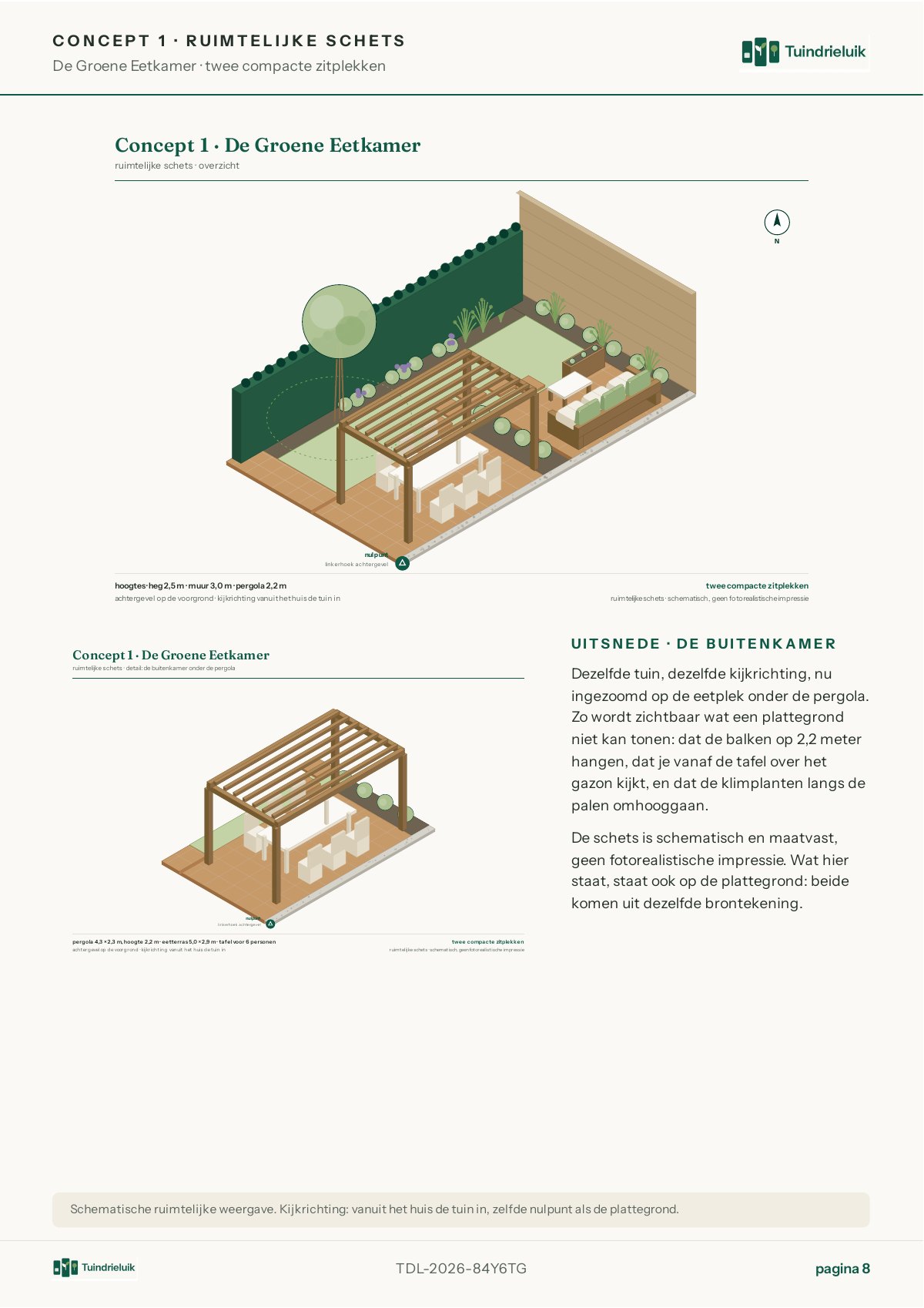 Concept 1 De Groene Eetkamer, ruimtelijke schets