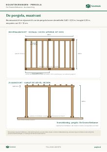 Pagina 4 uit het voorbeeldplan: bouwtekening pergola