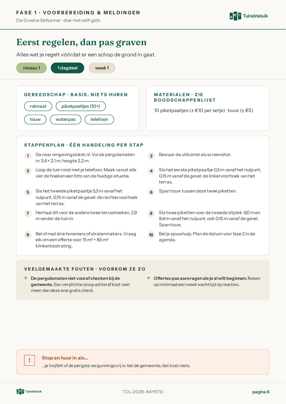 Fase 1: voorbereiding en meldingen